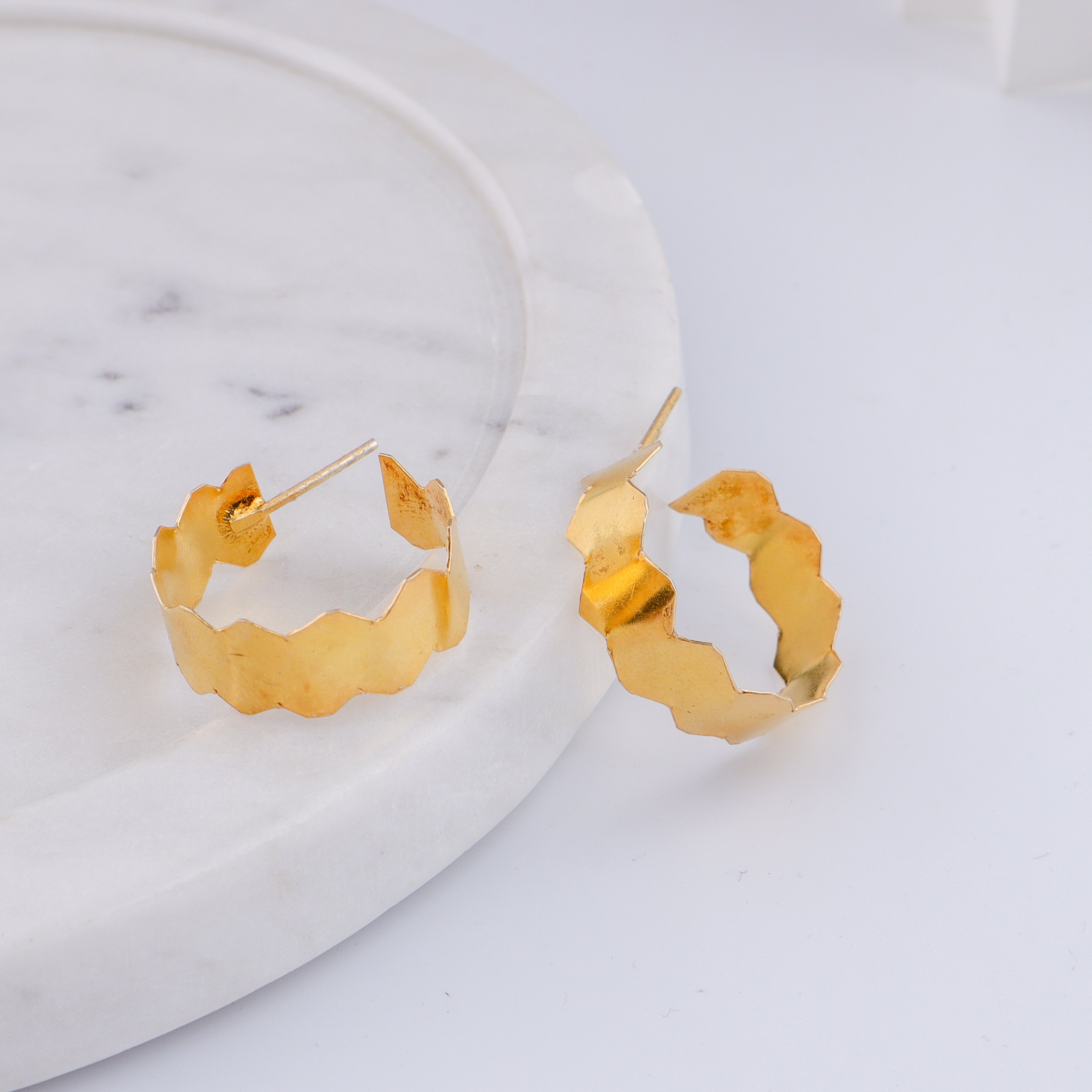 Natasha- Fold Earrings | 92.5 Silver | 22K Gold Plated