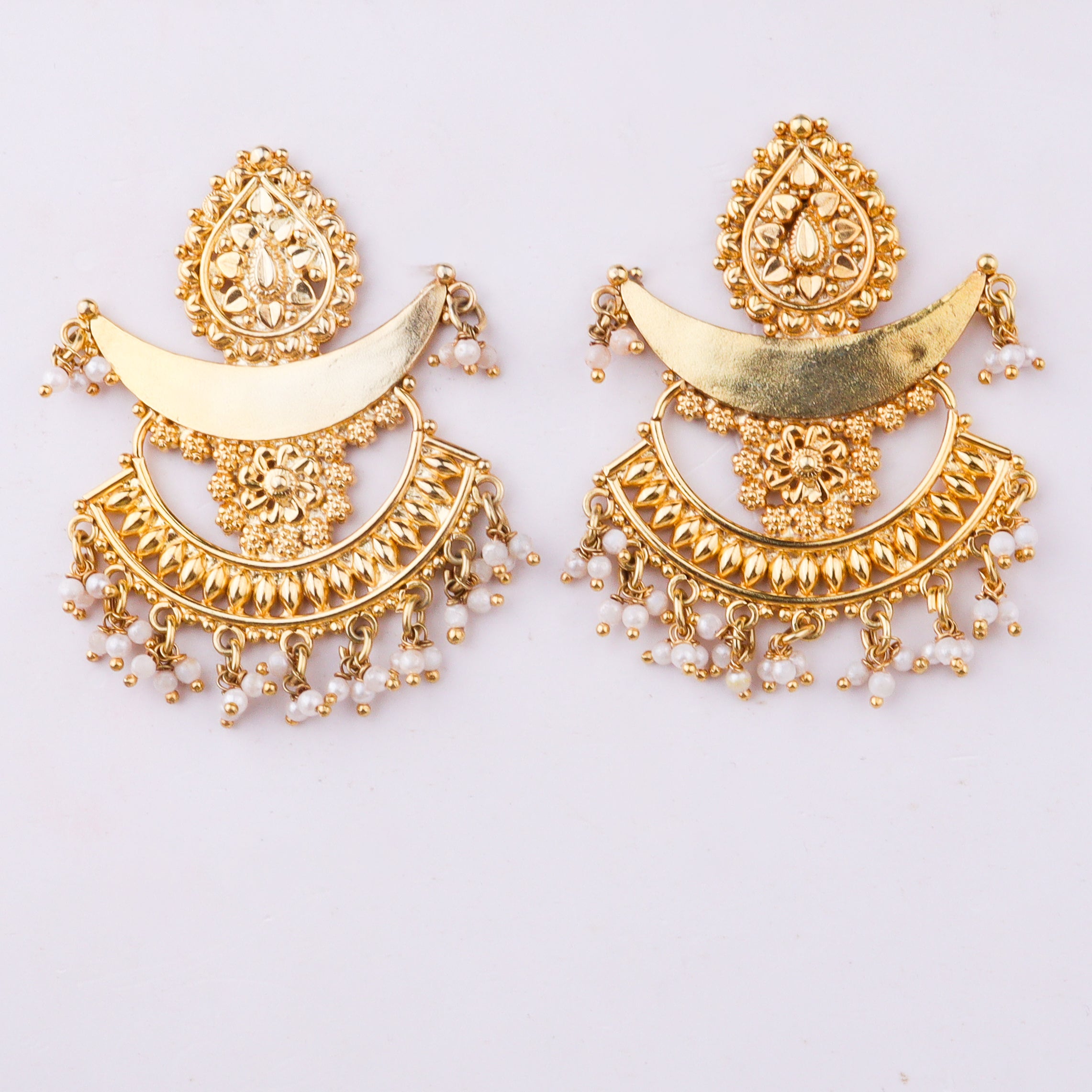 Chandbali (Mahnoor) Earrings | 22K Gold-Plated