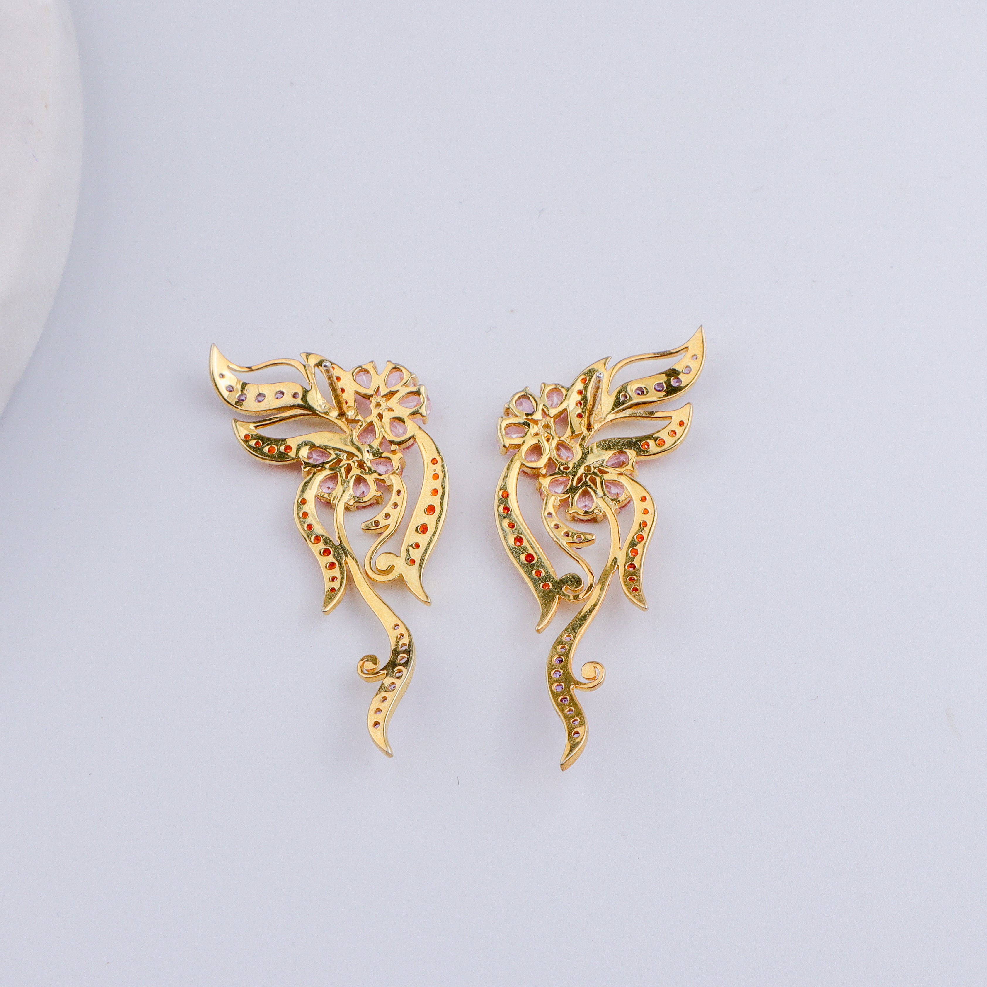 Vine Bloom Earrings | 92.5 Silver | 22K Gold Plated