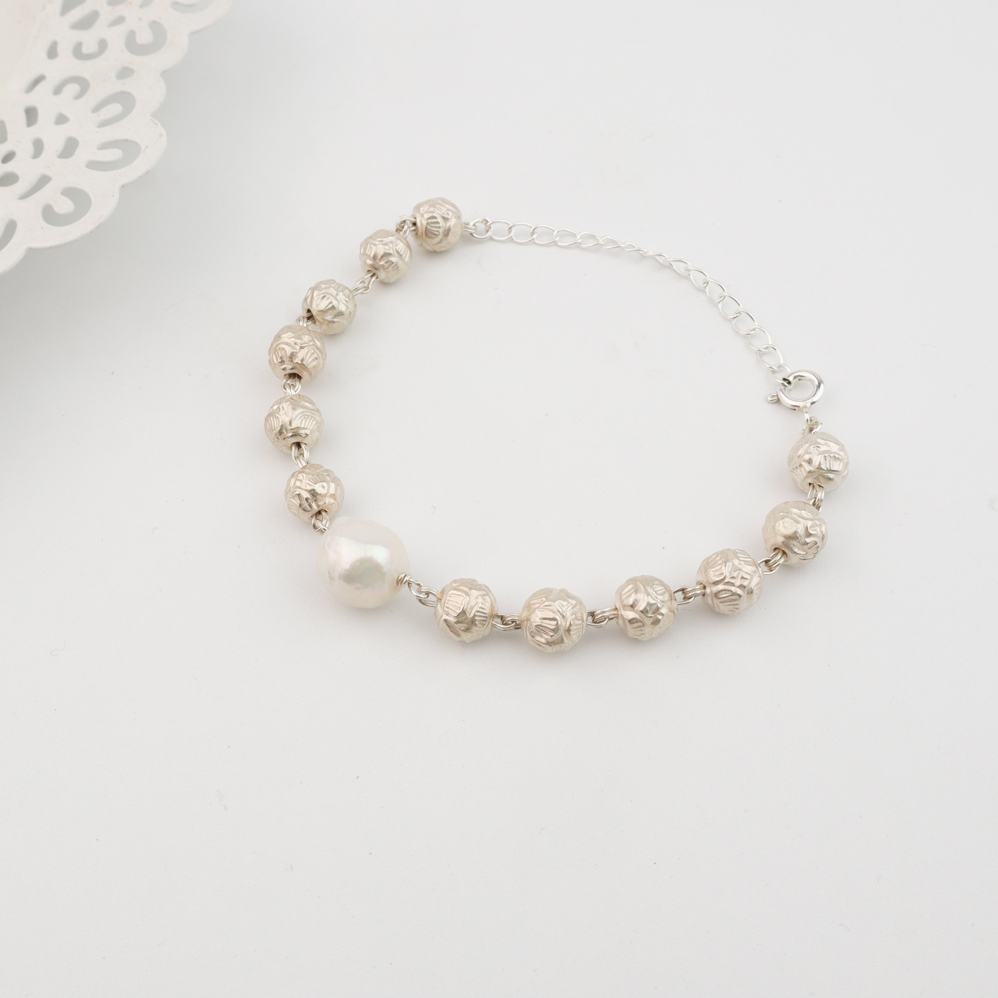 Silver Mohanmaal Bracelet with Pearl