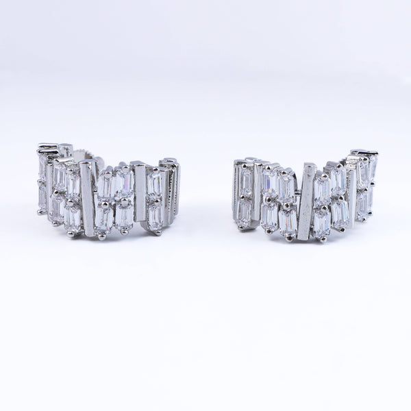 Close-up of a fashion earring showcasing intricate detailing, fine craftsmanship, and refined finish