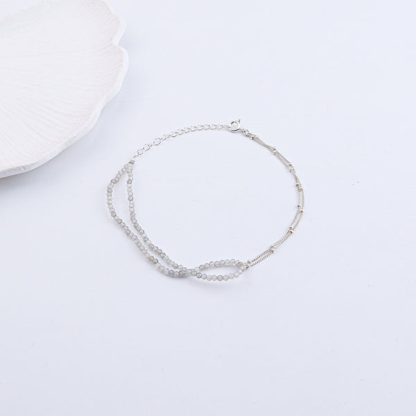 Labradorite Silver Anklet (Project Handmade)