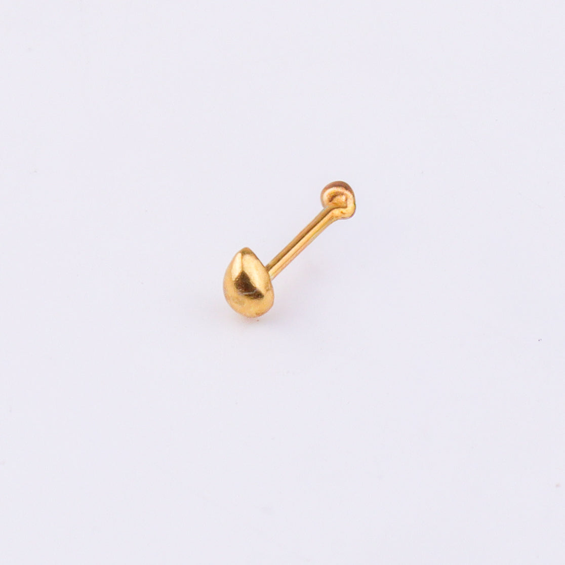 Close-up of gold nose pin
