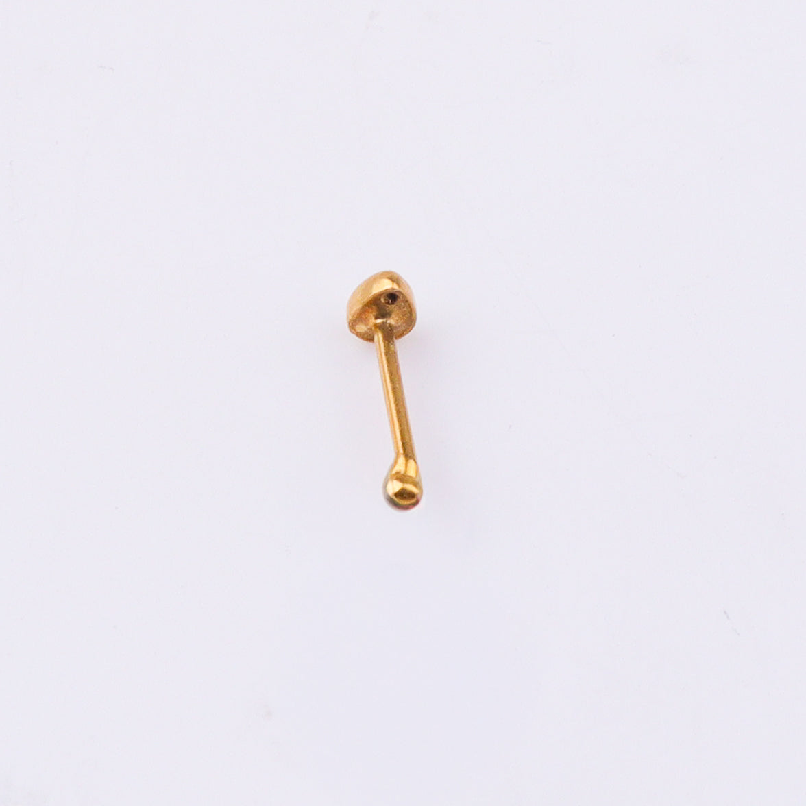 Gold nose pin with backing