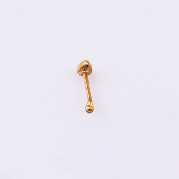 Gold nose pin with backing