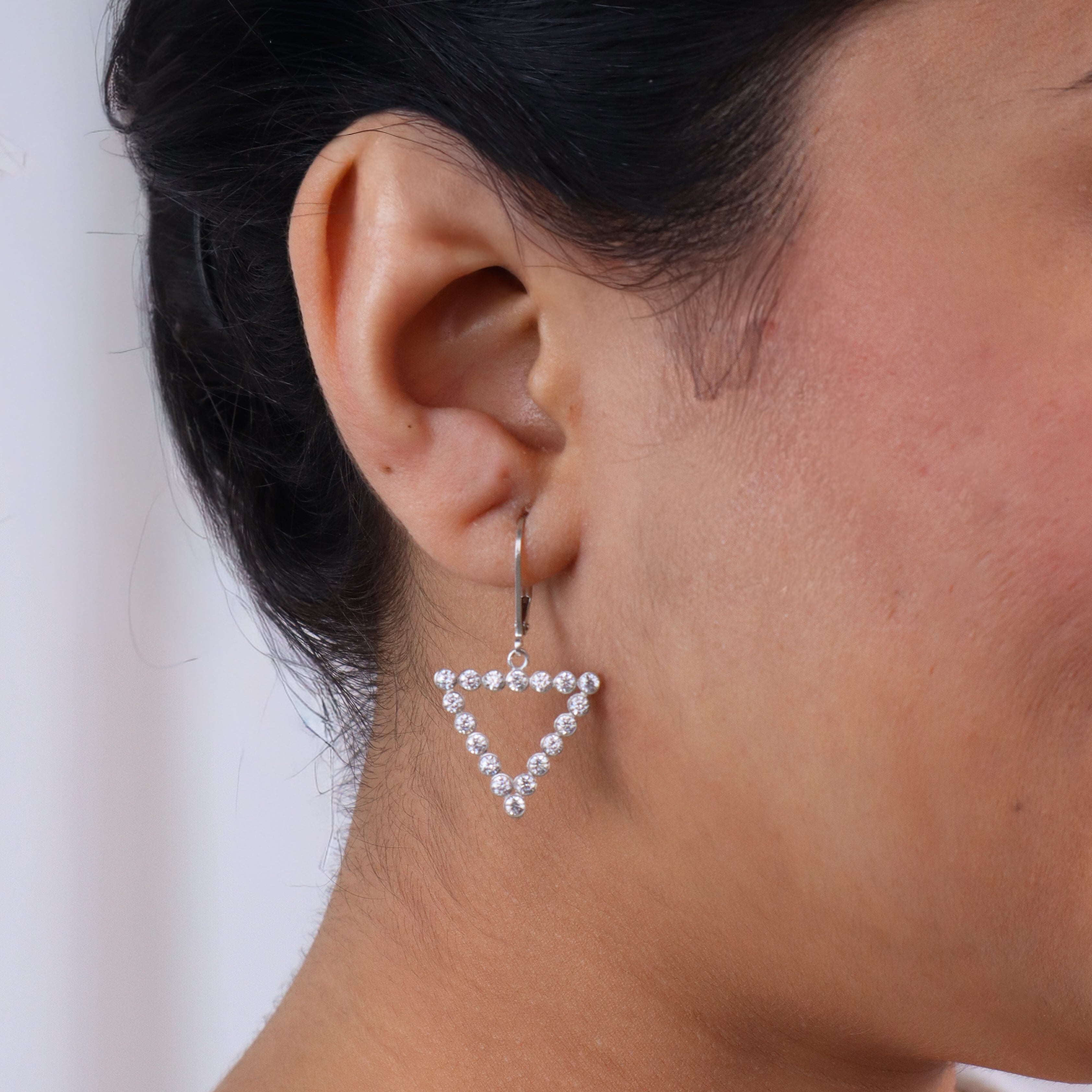 Triangle Silver Earring | CZ | 92.5 Silver