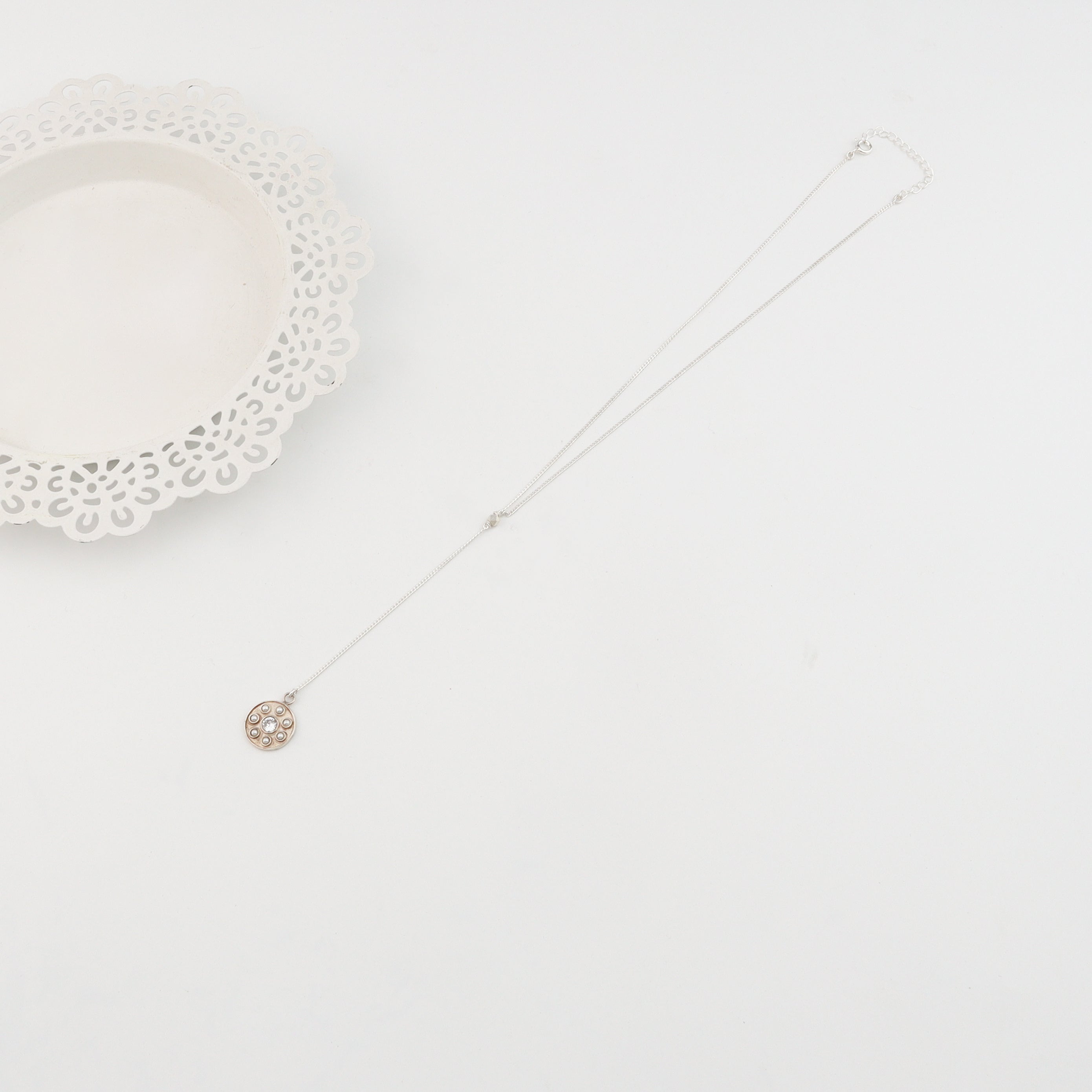 Silver Pendant Y Necklace