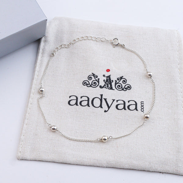 Silver Bead Chain Anklet (Project Handmade)