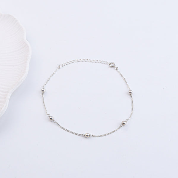 Silver Bead Chain Anklet (Project Handmade)