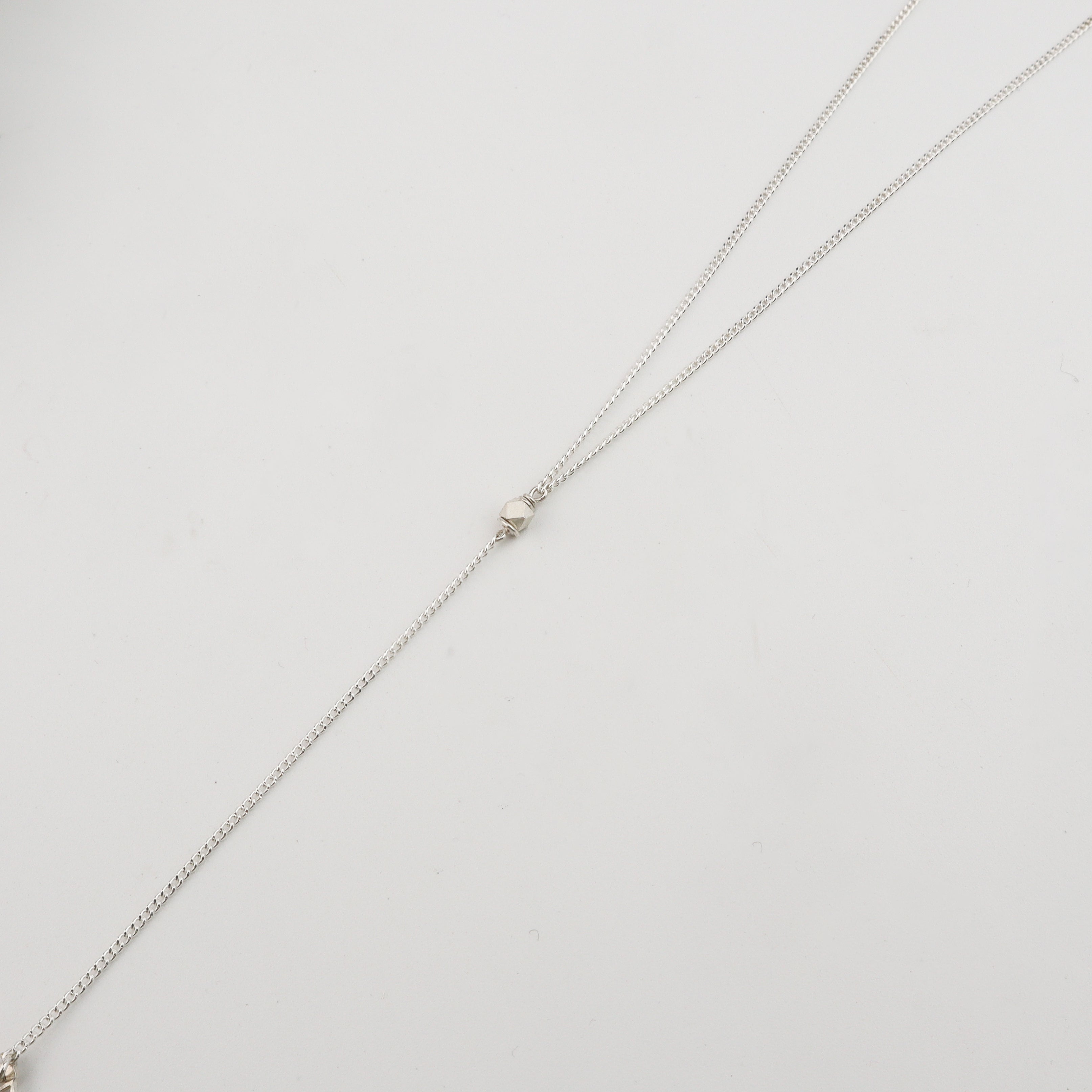 Silver Abstract Filigree Pendant Y Necklace