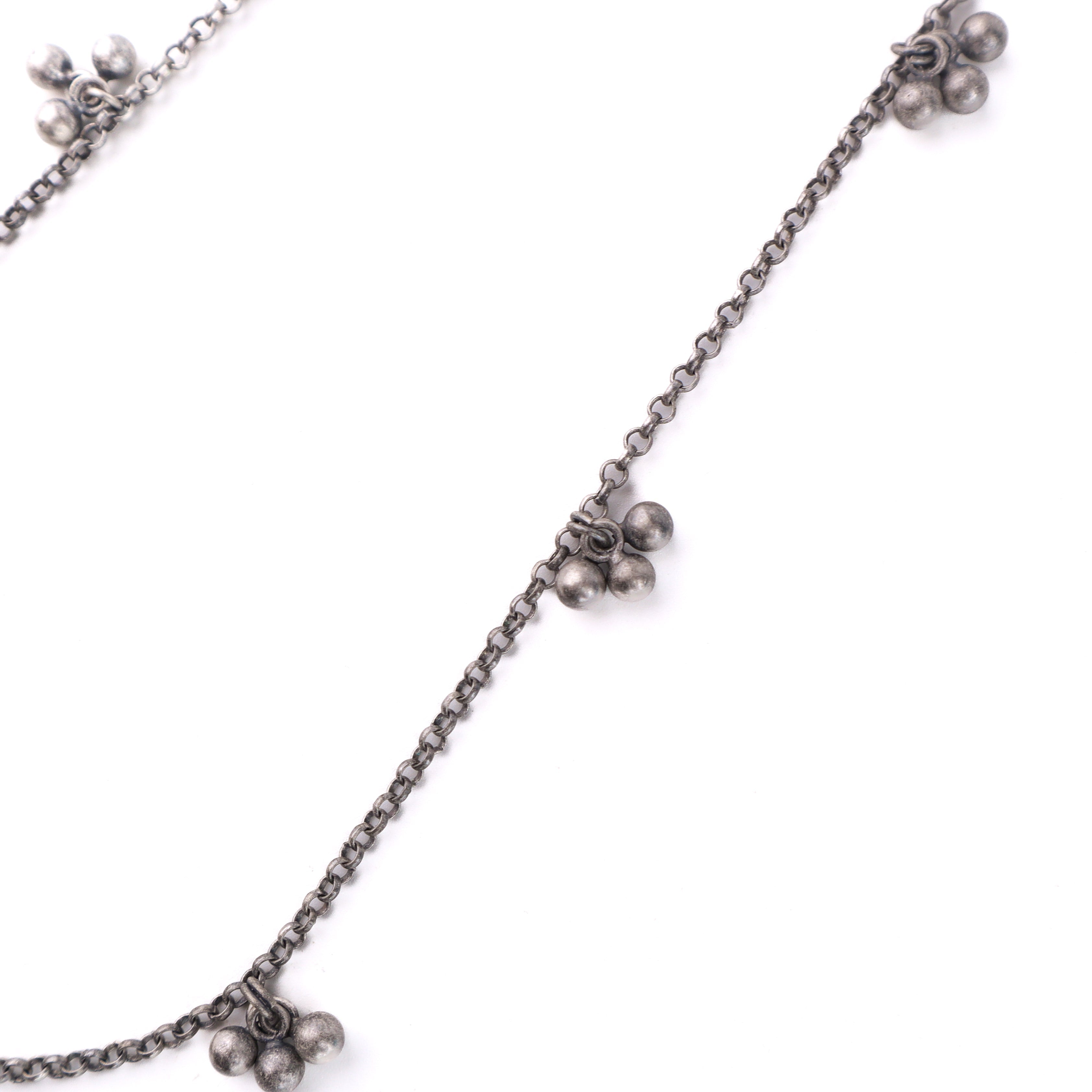Silver Chakra Filigree Ghungroo Necklace