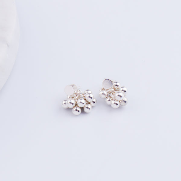Silver Bead Bunch Studs (Suitable for Kids & Toddlers) | 92.5 Silver