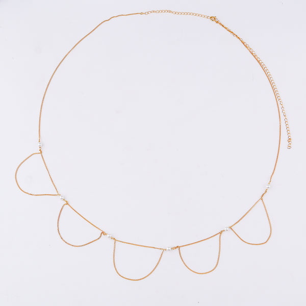 Waist Chain / Kamar Bandh with Pearl (Jhalar) | 22K Gold-Plated