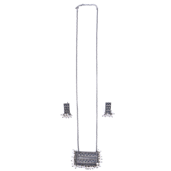 Silver nakshi set with pearls (small)