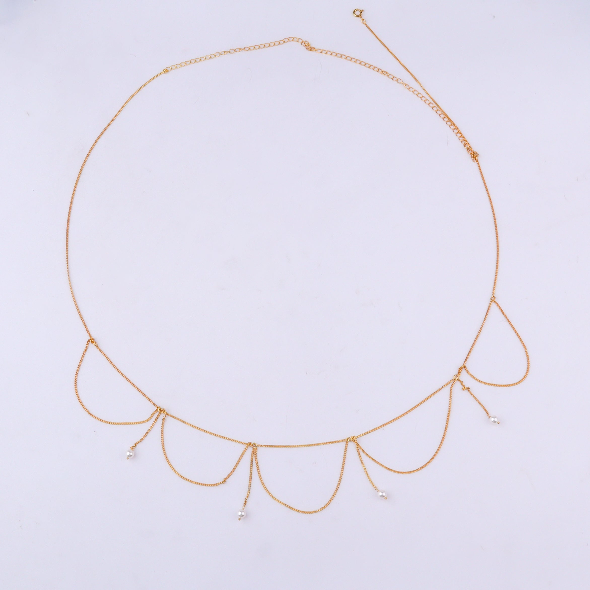 Waist Chain / Kamar Bandh with Pearl (Jhalar) | 22K Gold-Plated