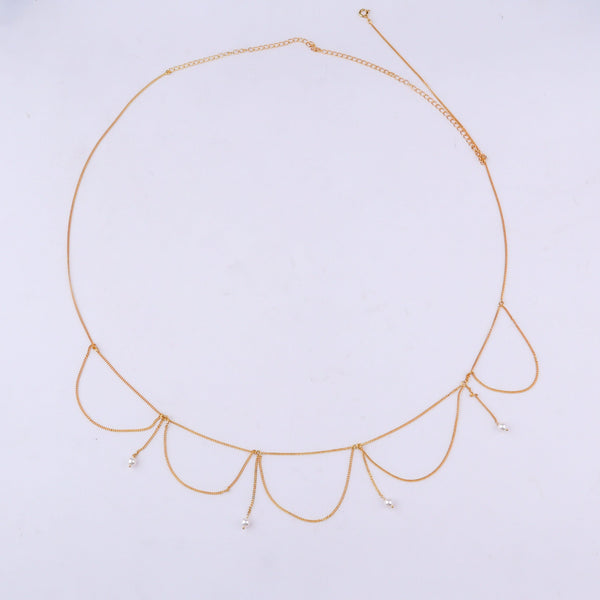 Gold chain with pearl pendant for jewelry