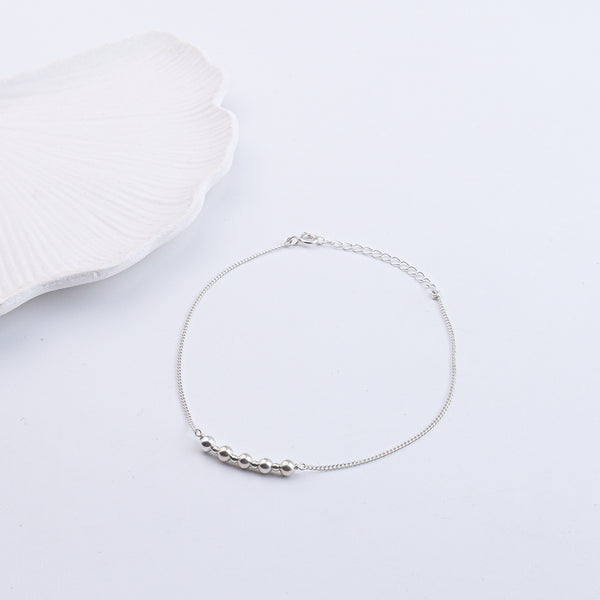 Silver Bead Anklet (Project Handmade)