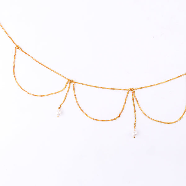 Gold chain with pearl pendant for jewelry