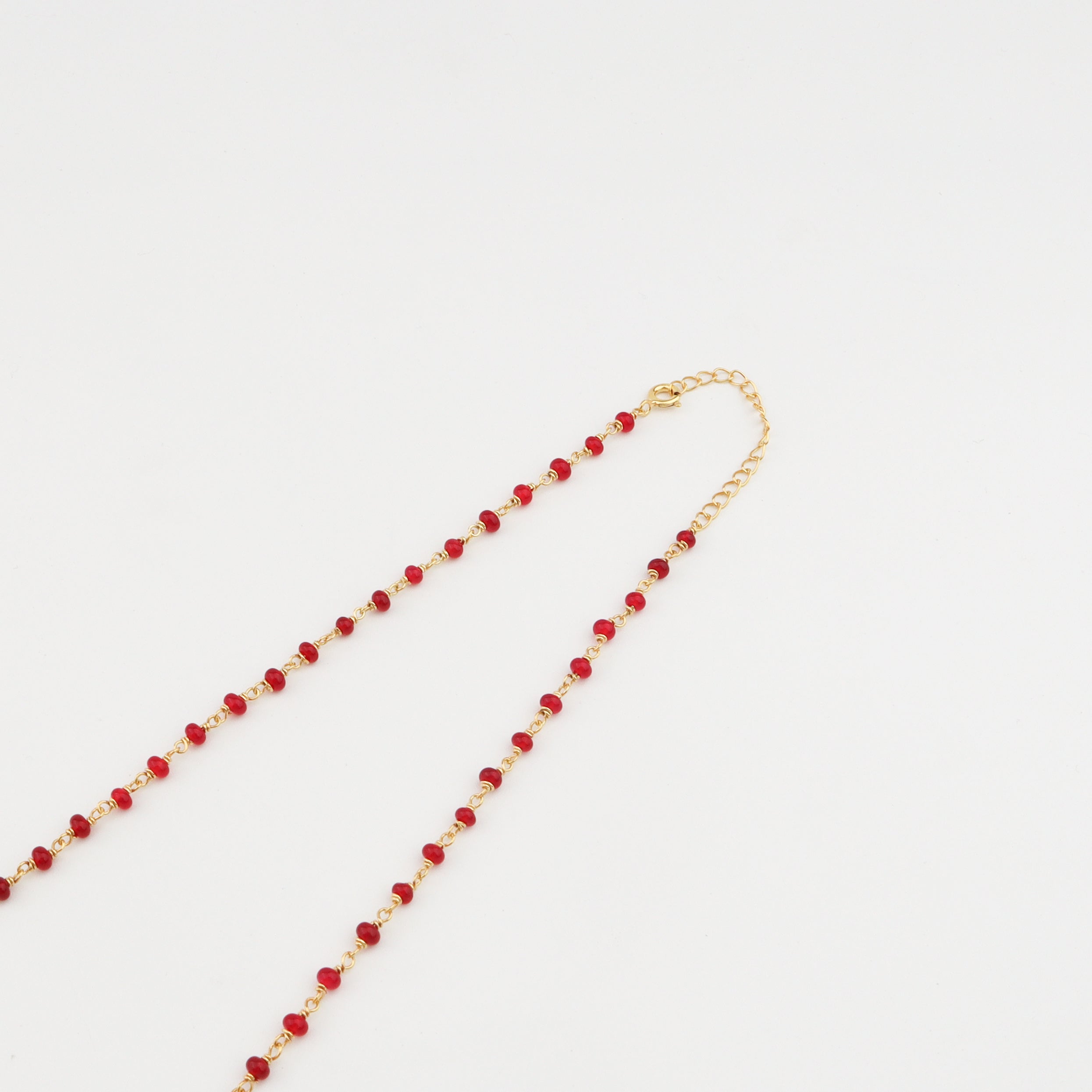 Silver Ganthan Necklace with Ruby | 92.5 Silver | 22K Gold Plated