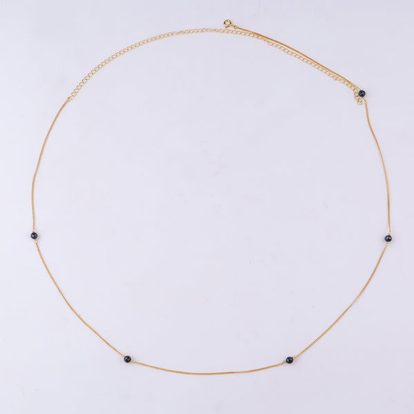 Waist Chain / Kamar Bandh with Black Spinel | 22K Gold-Plated
