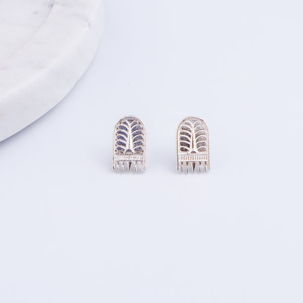 Silver Saaj Motif Earring Small: ताळी (Taali)
