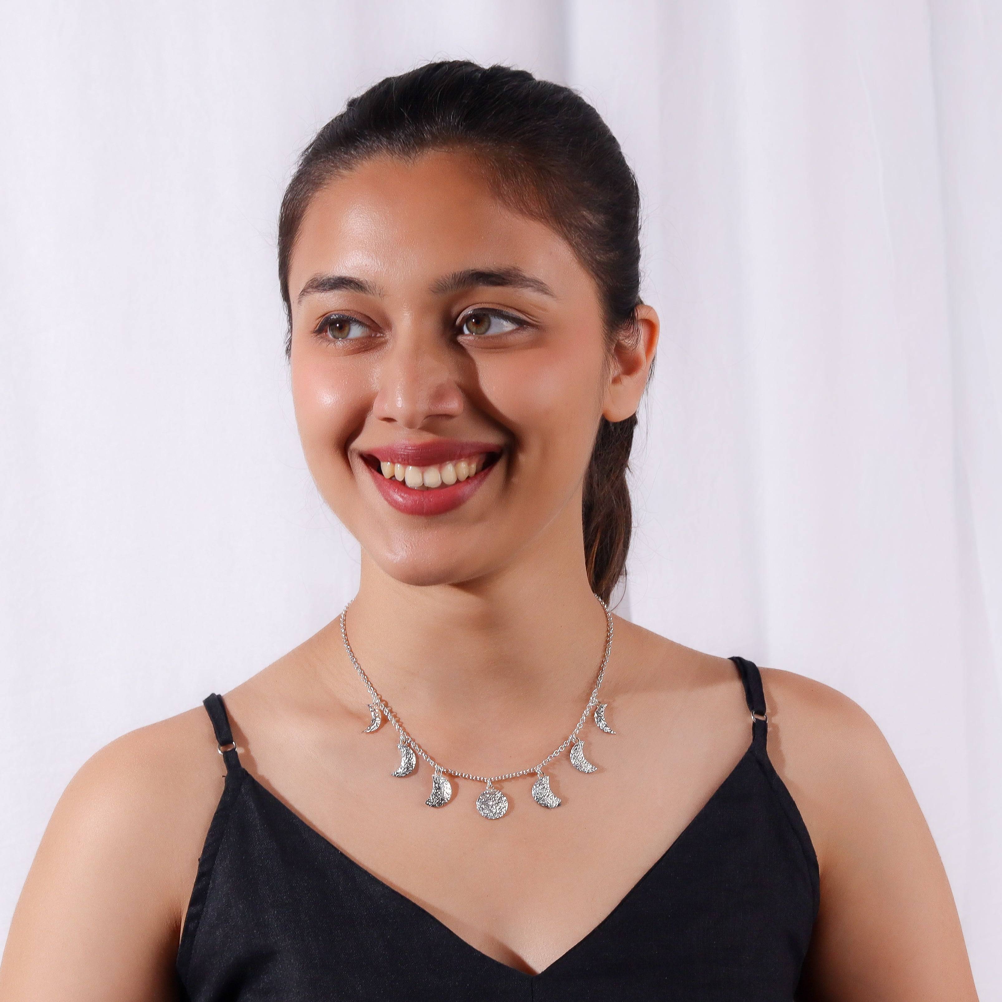 Silver Moon Phase Necklace