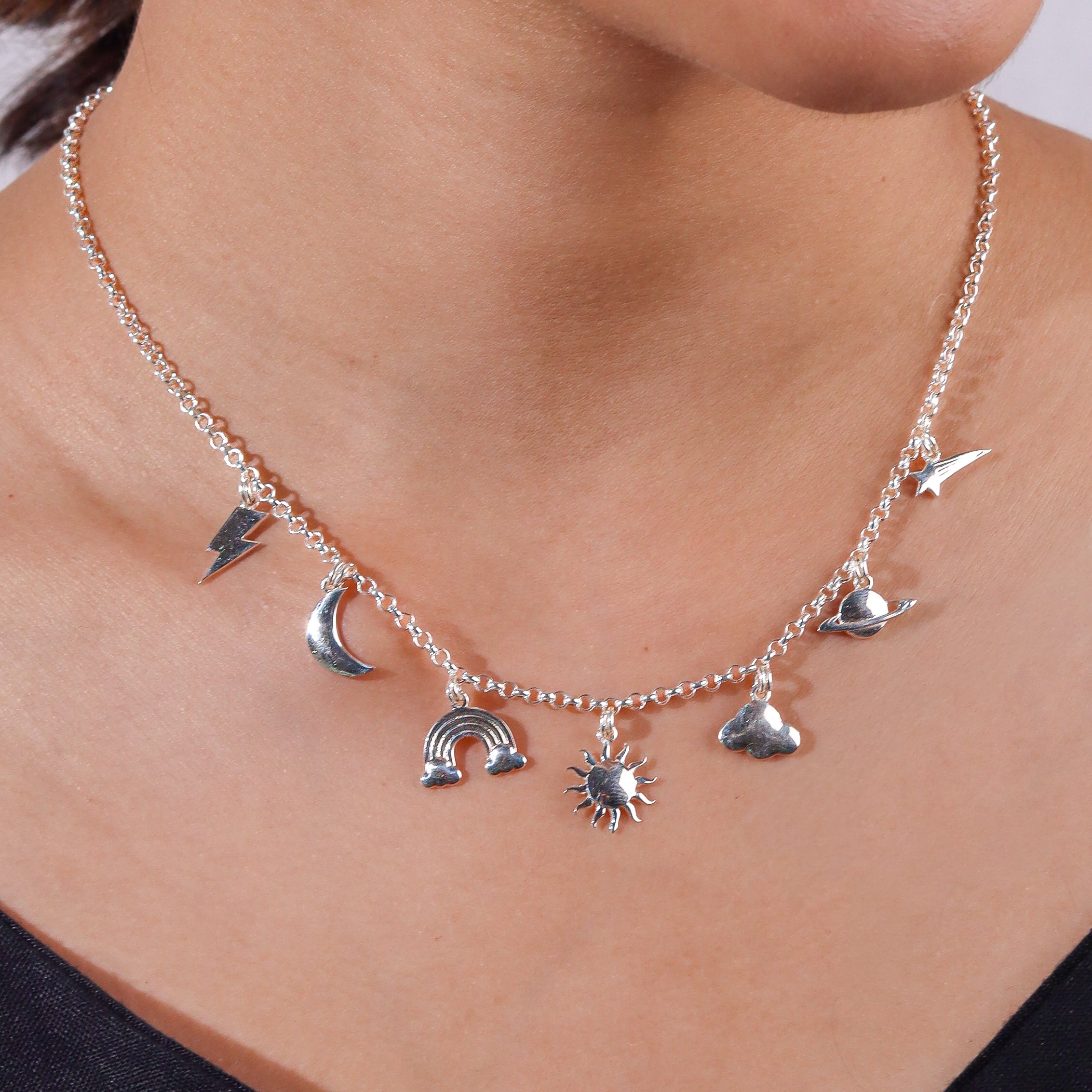 Silver Sky Charm Necklace