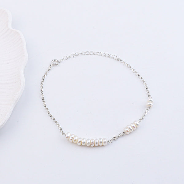 Freshwater Pearl Silver Anklet (Project Handmade)