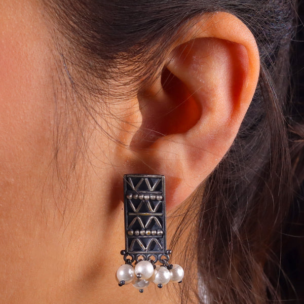 Silver nakshi set with pearls (big)