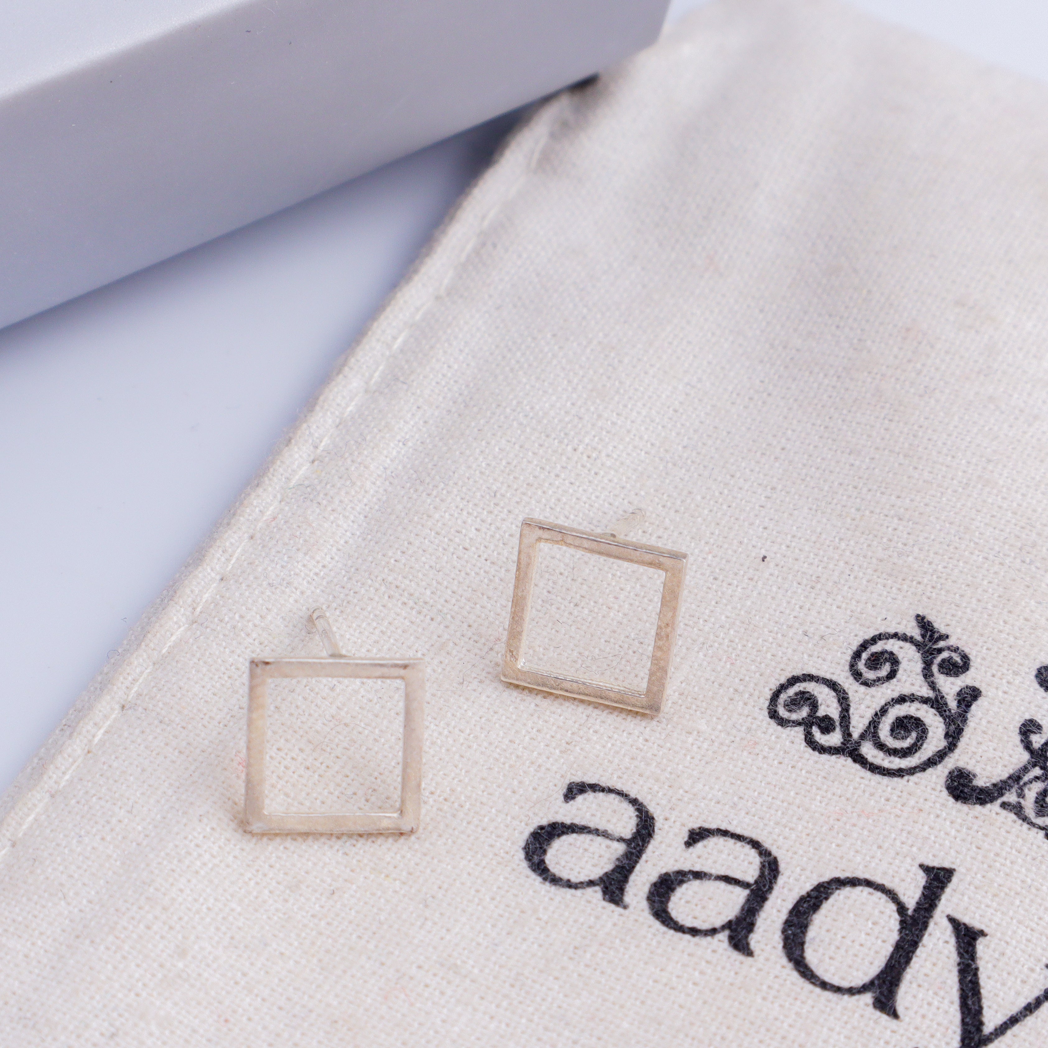 Tiny Silver Square Studs | 92.5 Silver