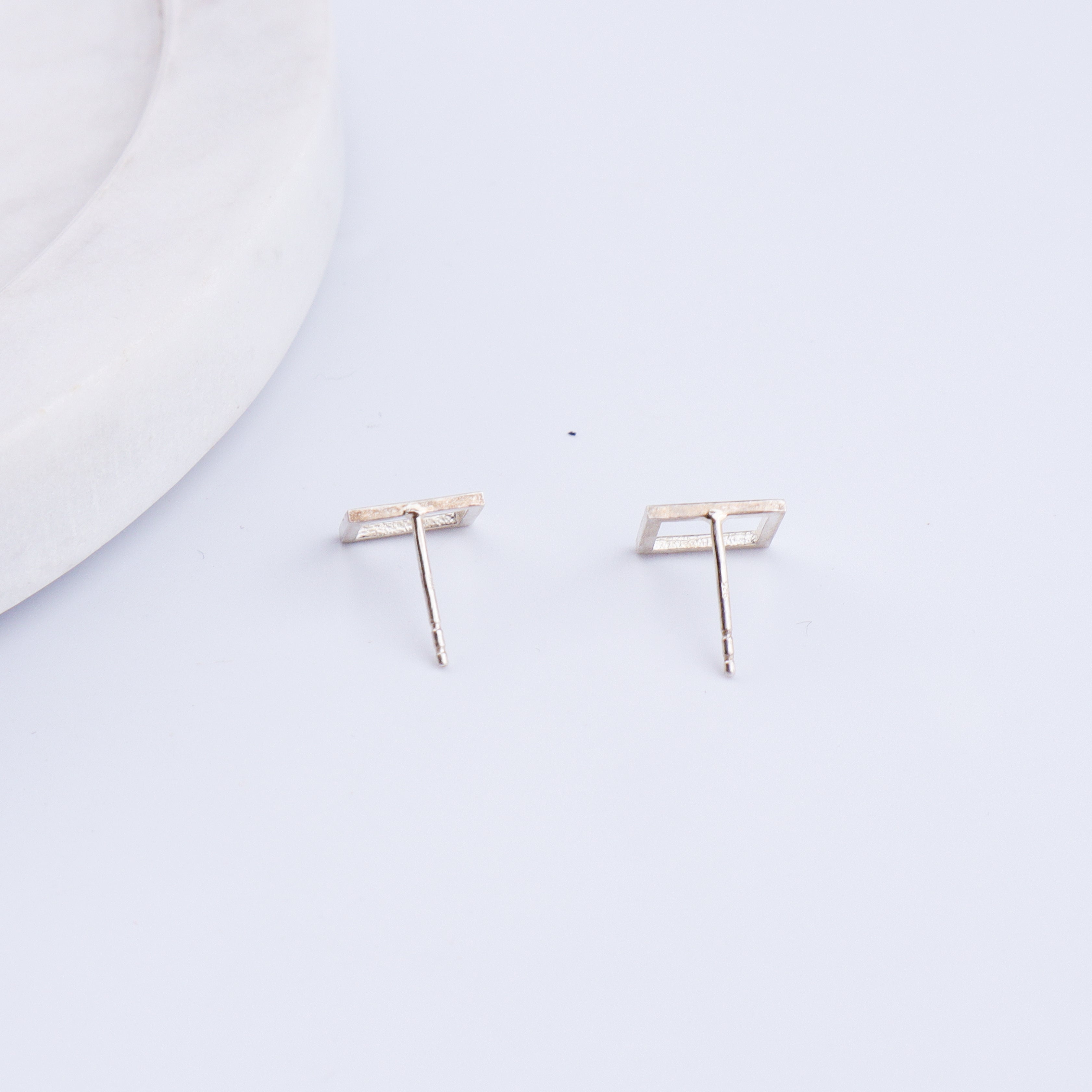 Tiny Silver Square Studs | 92.5 Silver
