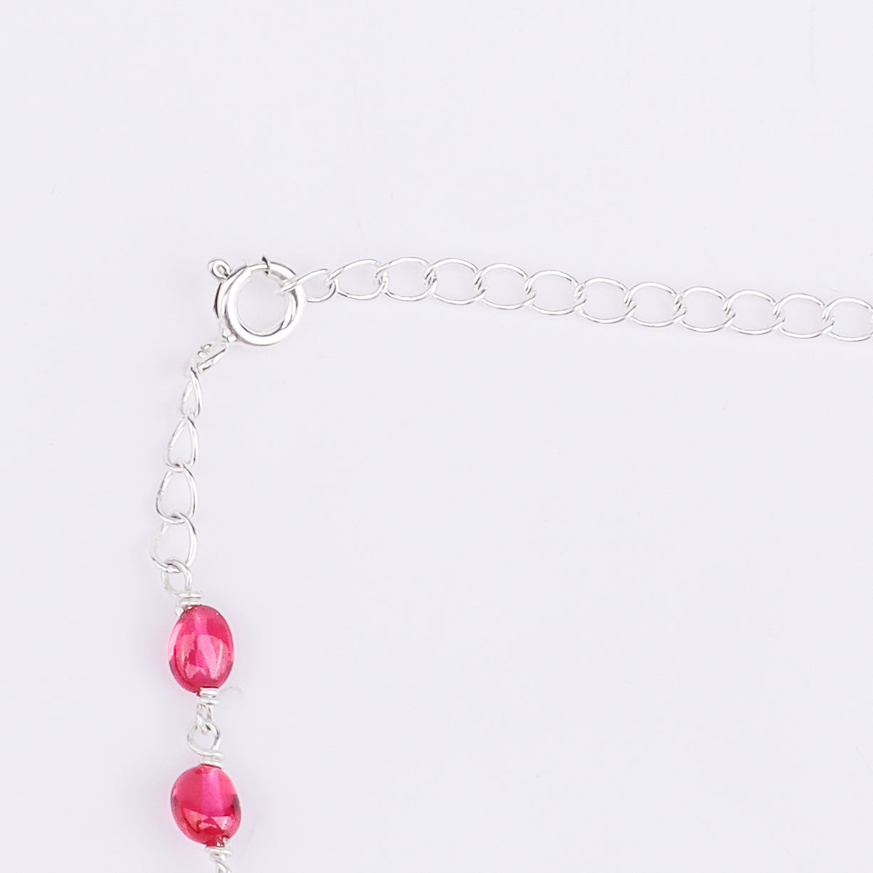 Silver CZ Tanmani Set with Rubies and Pearls