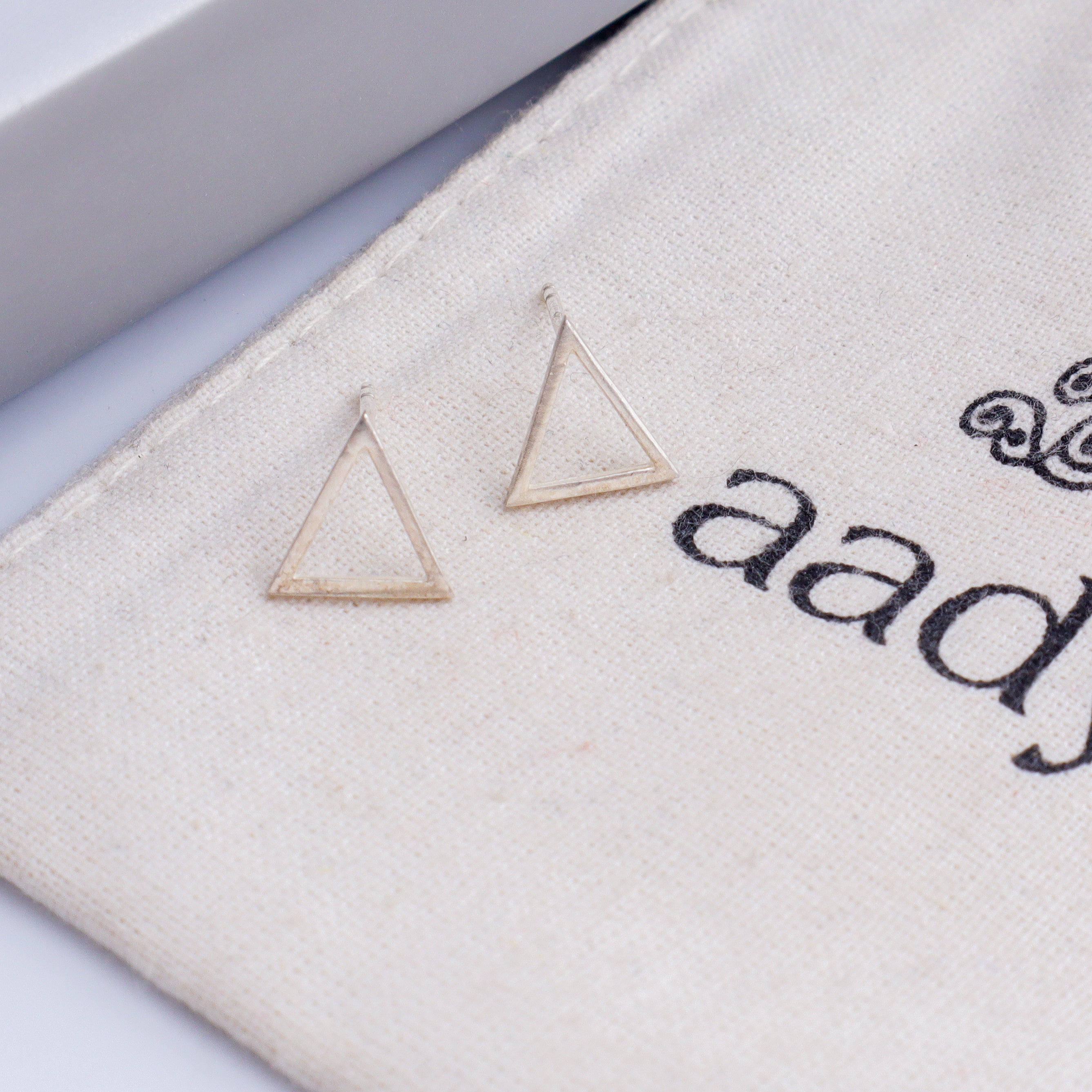 Tiny Silver Triangle Studs | 92.5 Silver