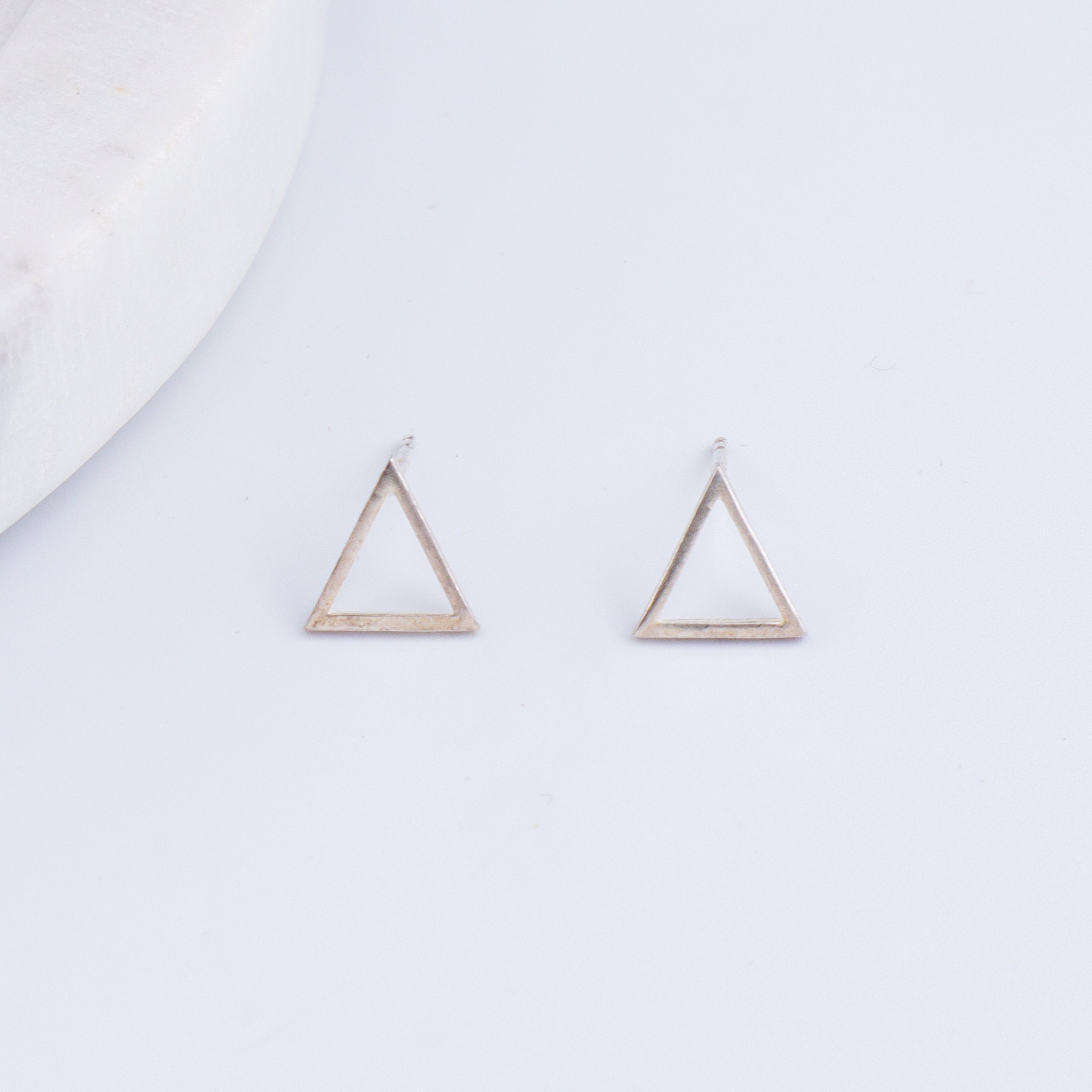 Tiny Silver Triangle Studs | 92.5 Silver