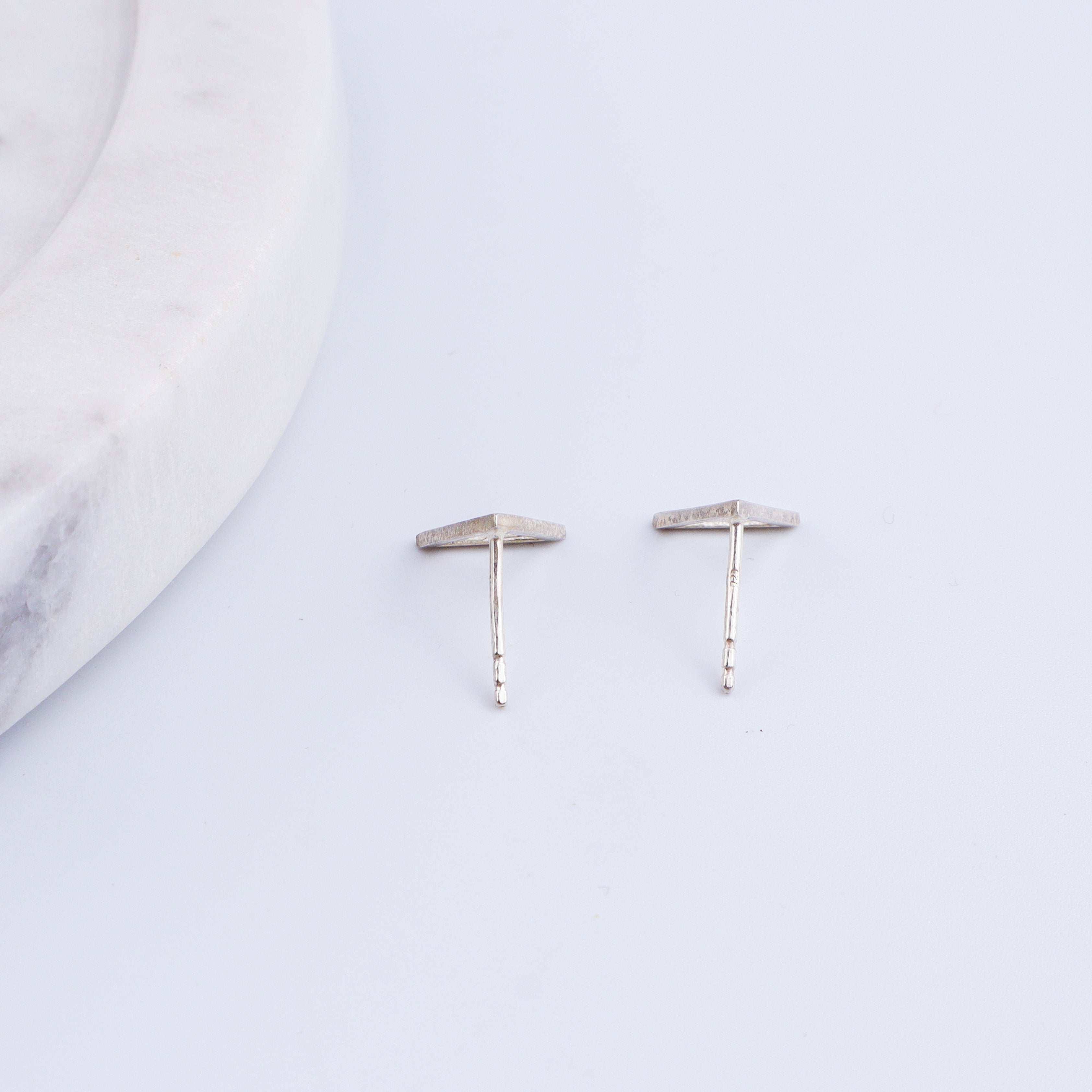 Tiny Silver Triangle Studs | 92.5 Silver
