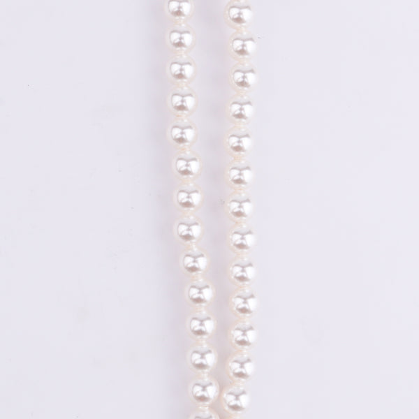 Silver Green & White CZ Tanmani Set with Pearls