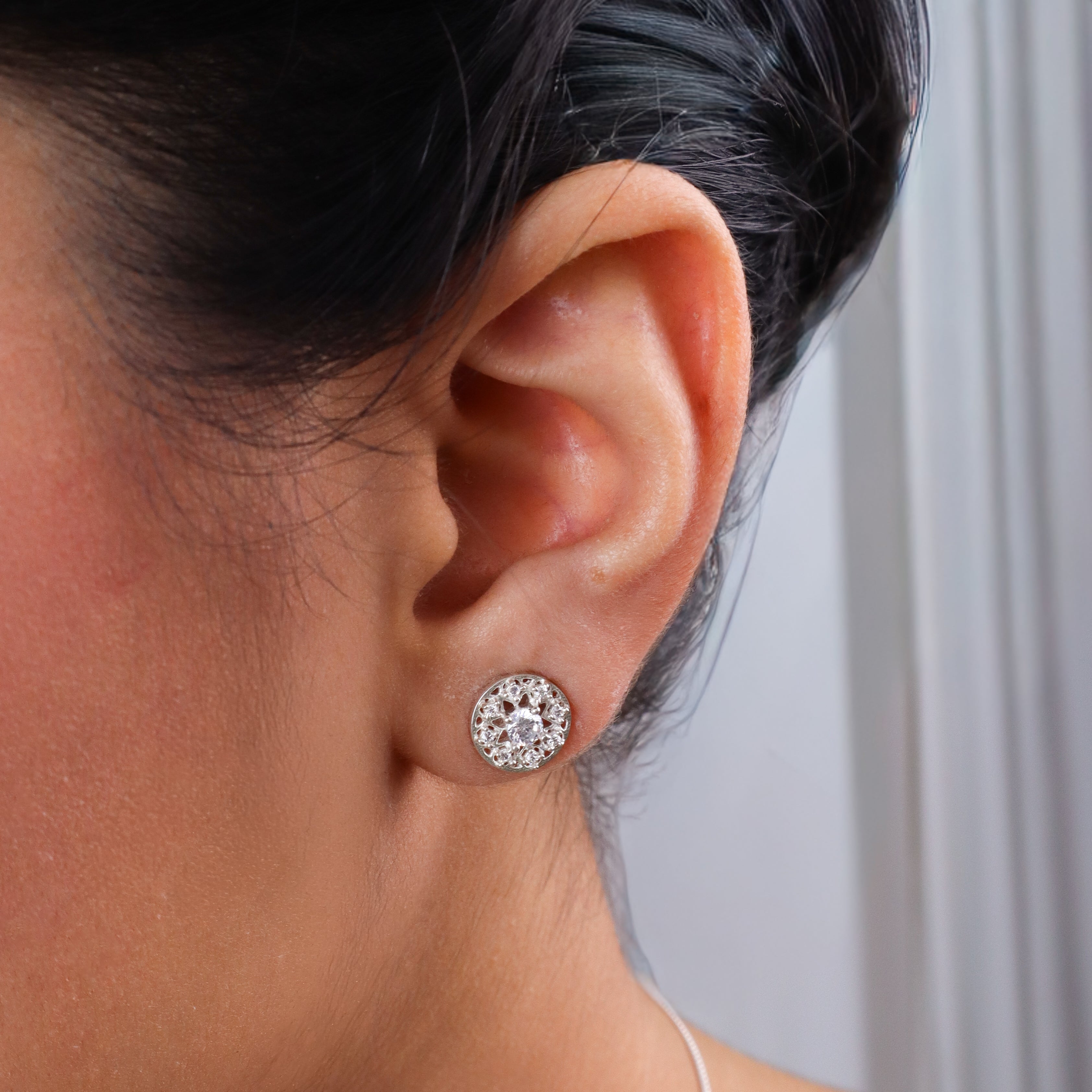 Studded Set With Chain | CZ | 92.5 Silver