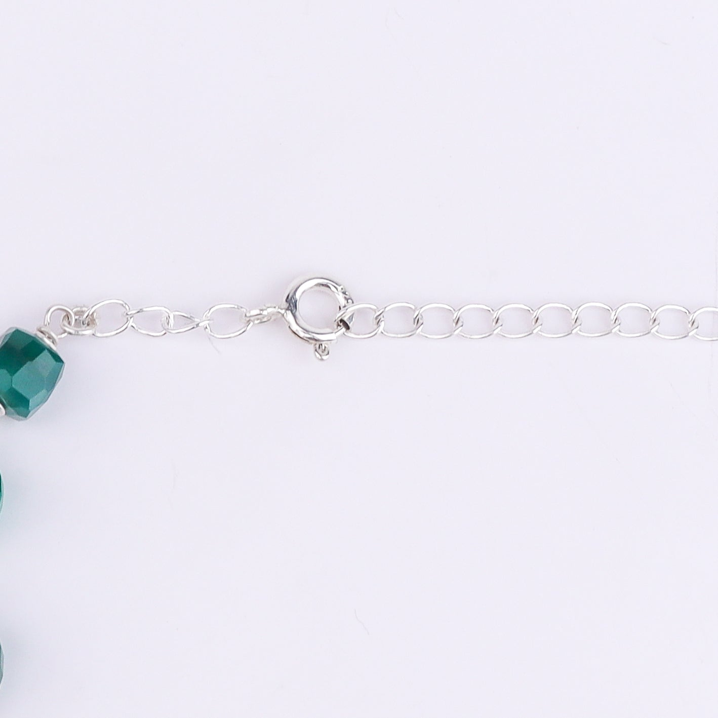 Silver CZ Tanmani Set with Green Onyx