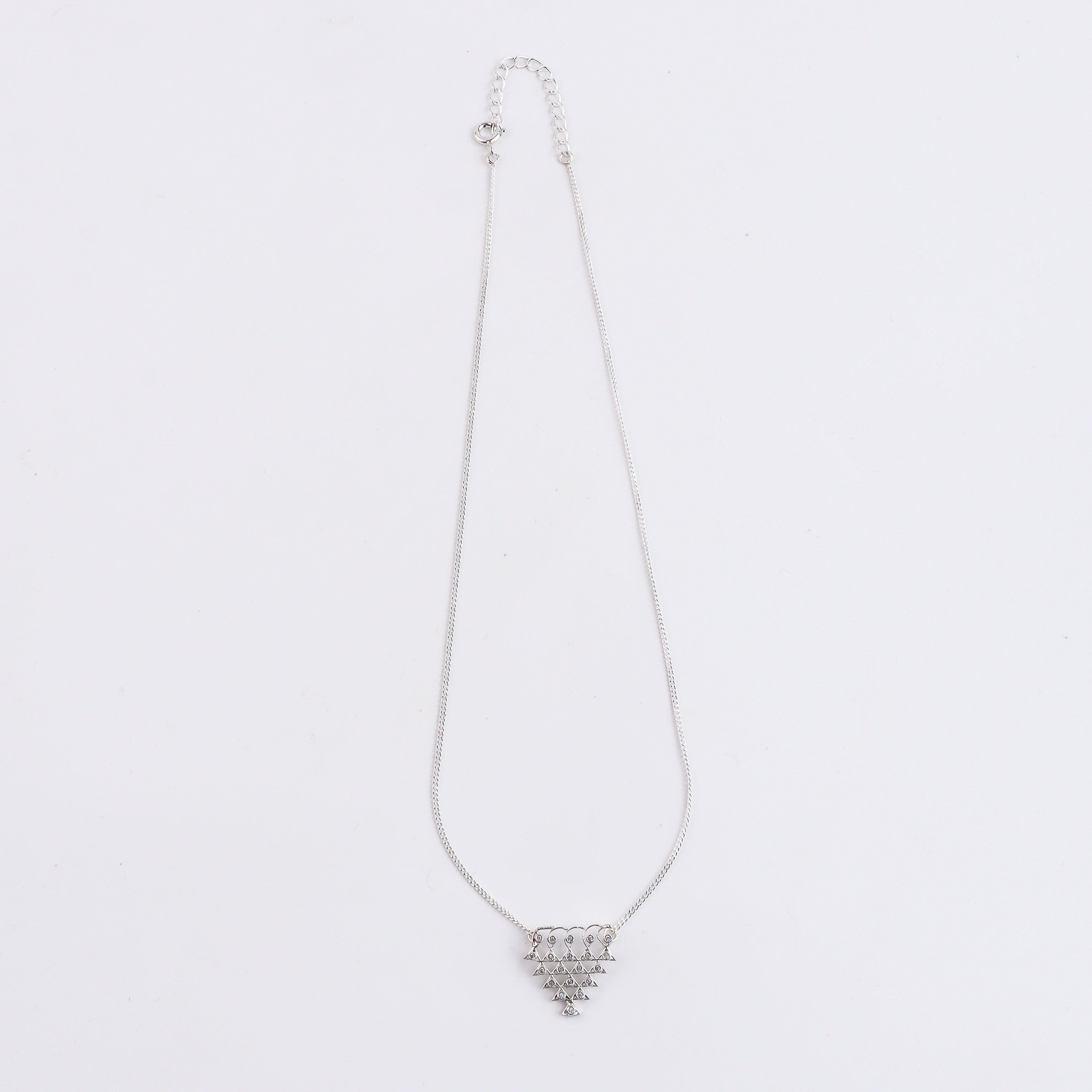 Silver CZ Sarawasti Necklace
