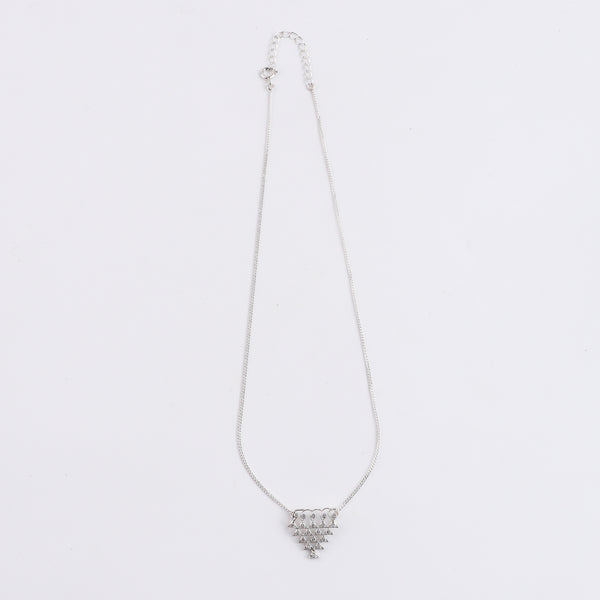 Silver CZ Sarawasti Necklace