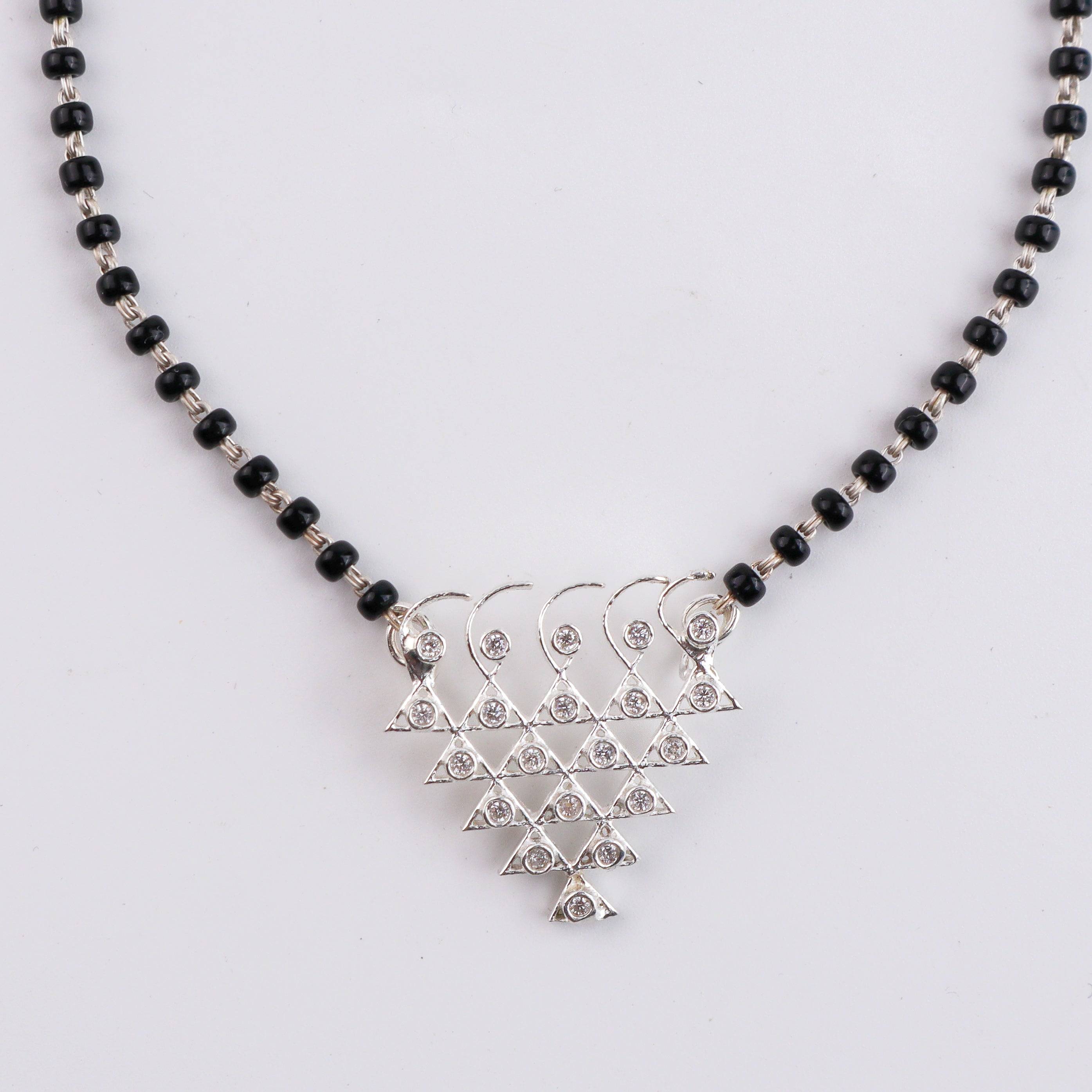 Silver CZ Saraswati Mangalsutra