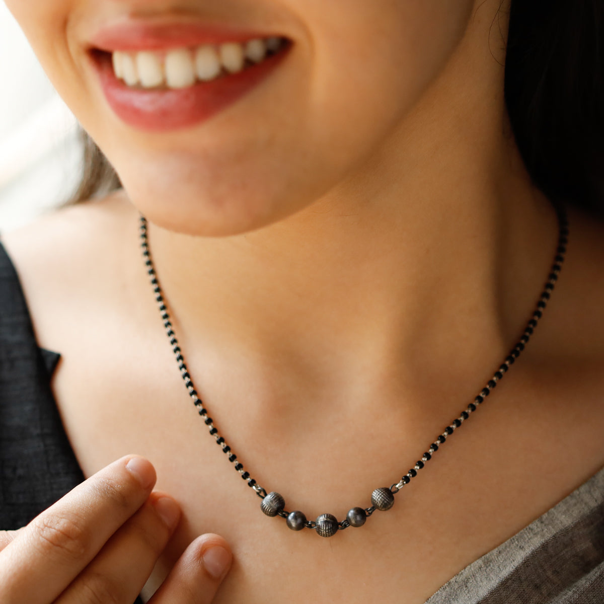 Oxidized Silver Mohan Maal Mangalsutra