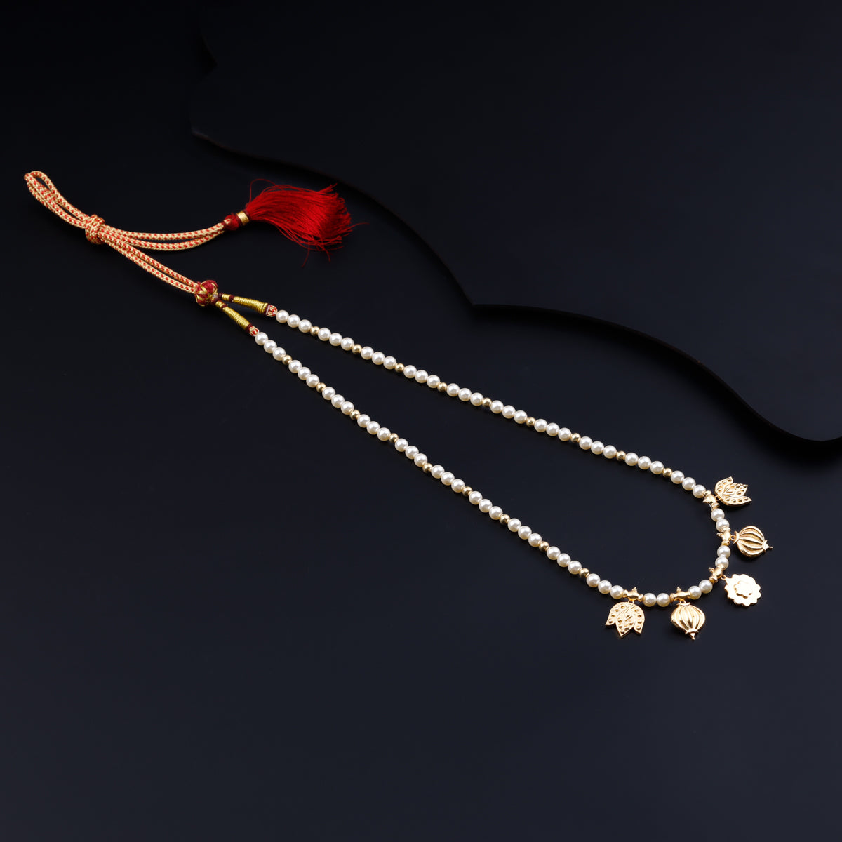 Saaj Motif Gold Plated Necklace with Pearls (Belpaan, Bhopla & Taait) |  92.5 Silver | 22K Gold Plated