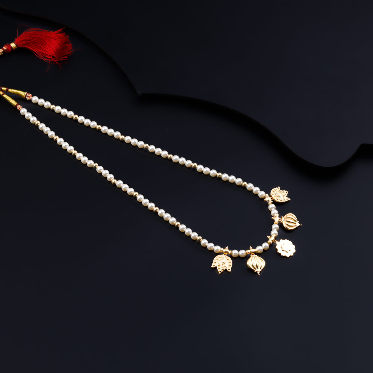 Saaj Motif Gold Plated Necklace with Pearls (Belpaan, Bhopla & Taait) |  92.5 Silver | 22K Gold Plated