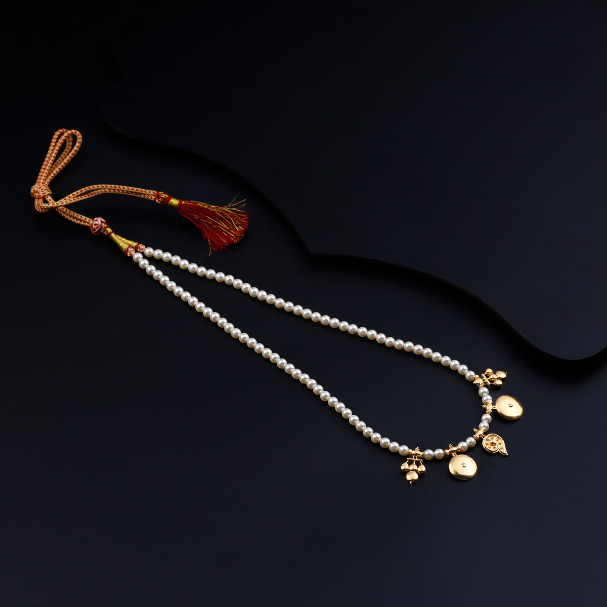 Vaadga, Berry & Fruit Saaj Motif Necklace Gold Plated with Pearls
