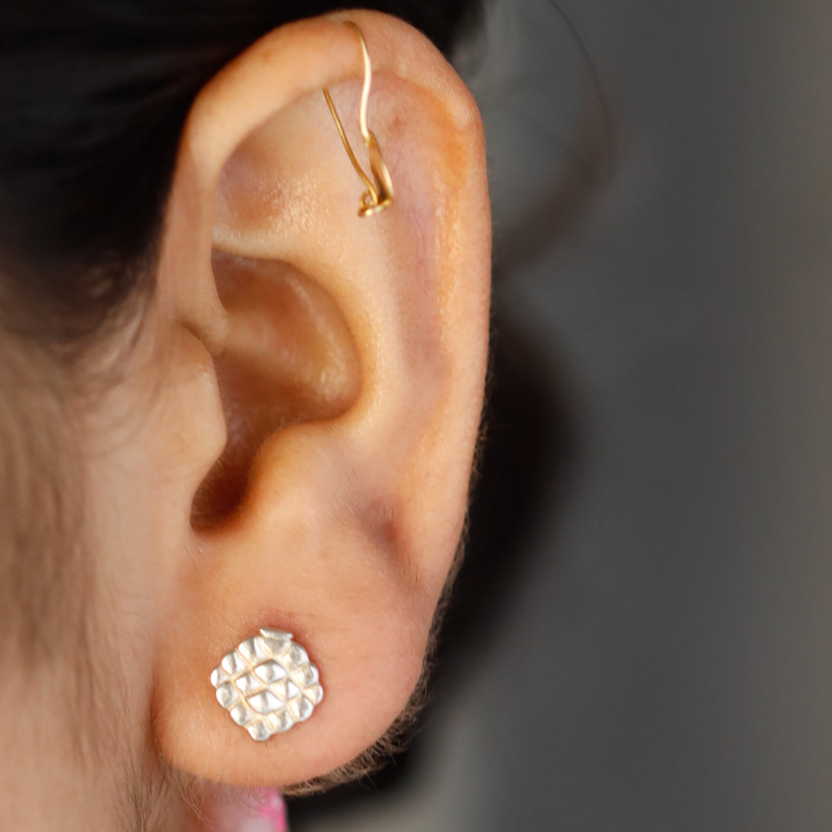 Silver Mini Saaj Earring: अननस (Ananas)