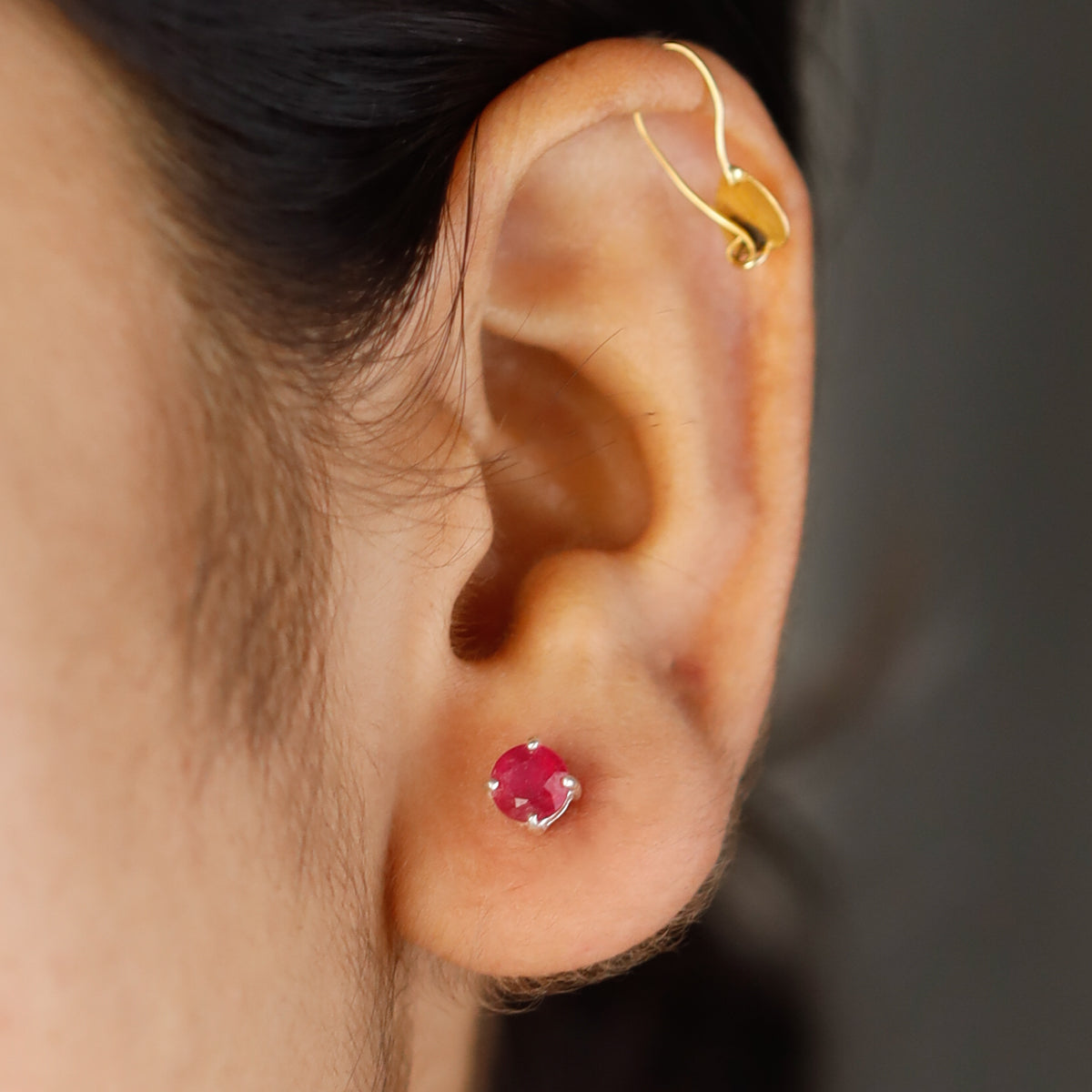 Ruby Silver Studs | 92.5 Silver