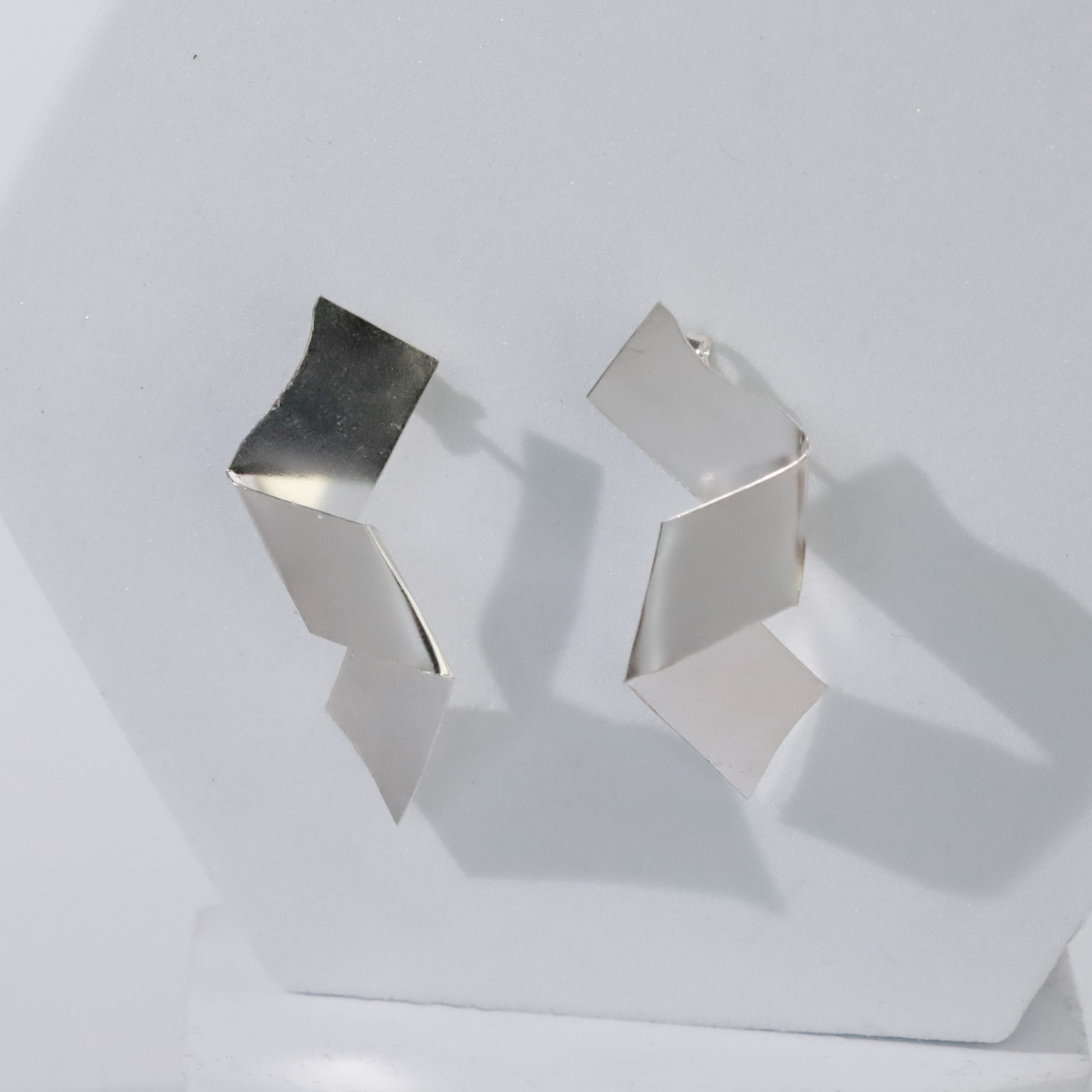 Gaga - Fold Earring ( Shiny Silver Finish )
