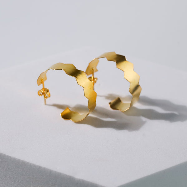 Natasha- Fold Earrings | 92.5 Silver | 22K Gold Plated