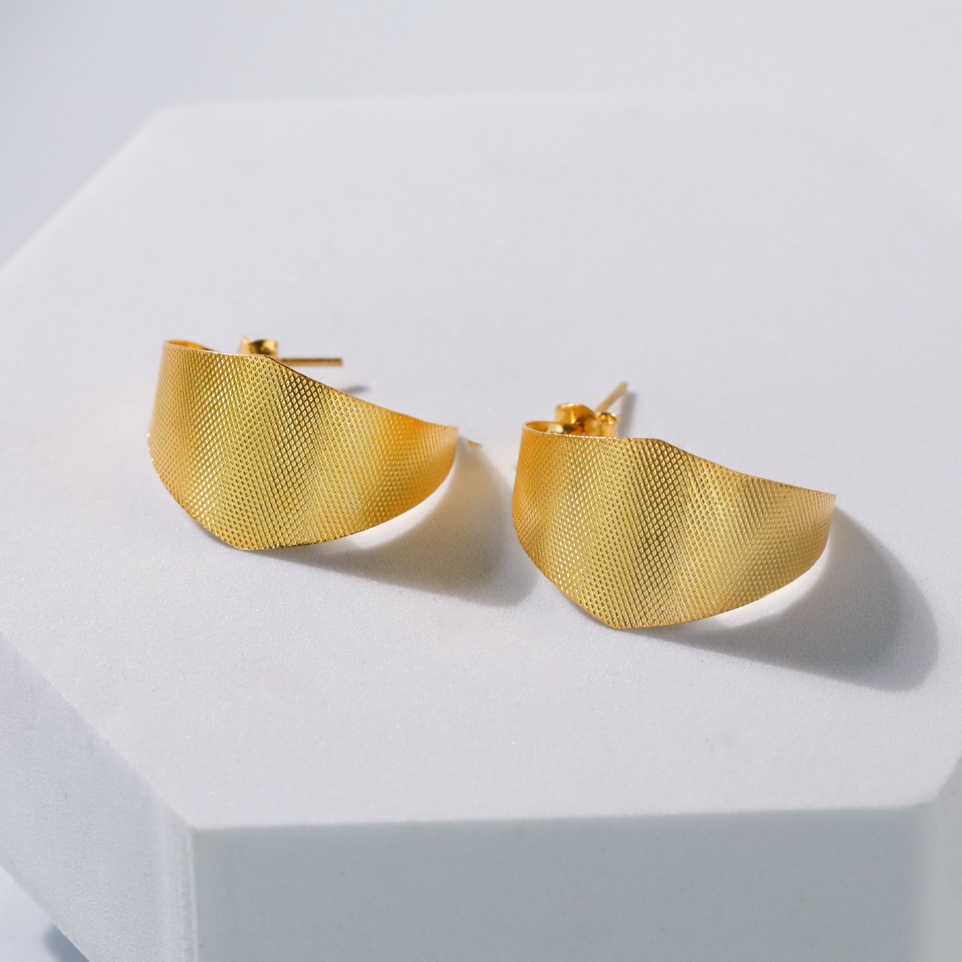 Alisha Hoops - Fold Earrings (Gold Plated)